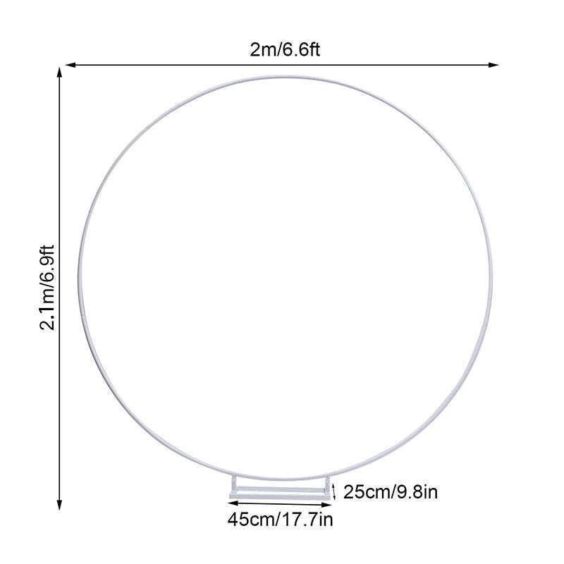 Lofaris 6.5FT Circle Metal White Frame Wedding Arch Stand