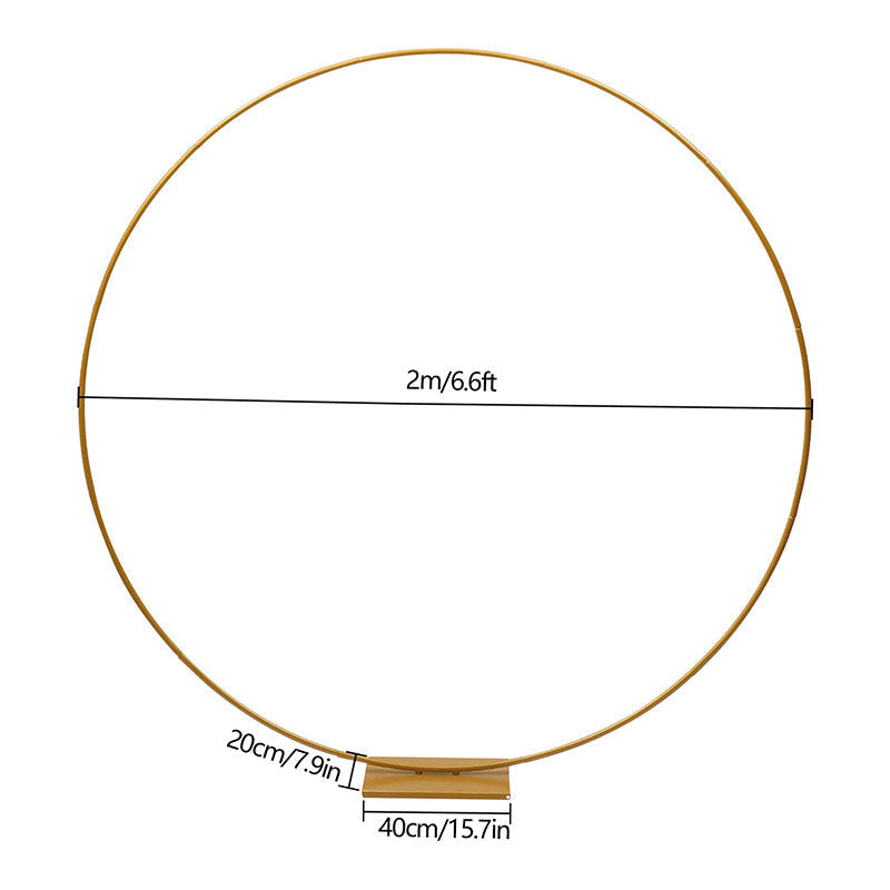 Lofaris 6.5Ft Golden Flower Display Circle Wedding Arch Decor