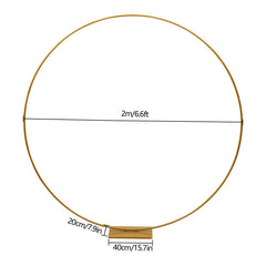 Lofaris 6.5Ft Golden Flower Display Circle Wedding Arch Decor