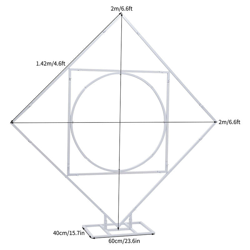 Lofaris 6.5Ft Rhombus And Circle Flower Frame For Wedding