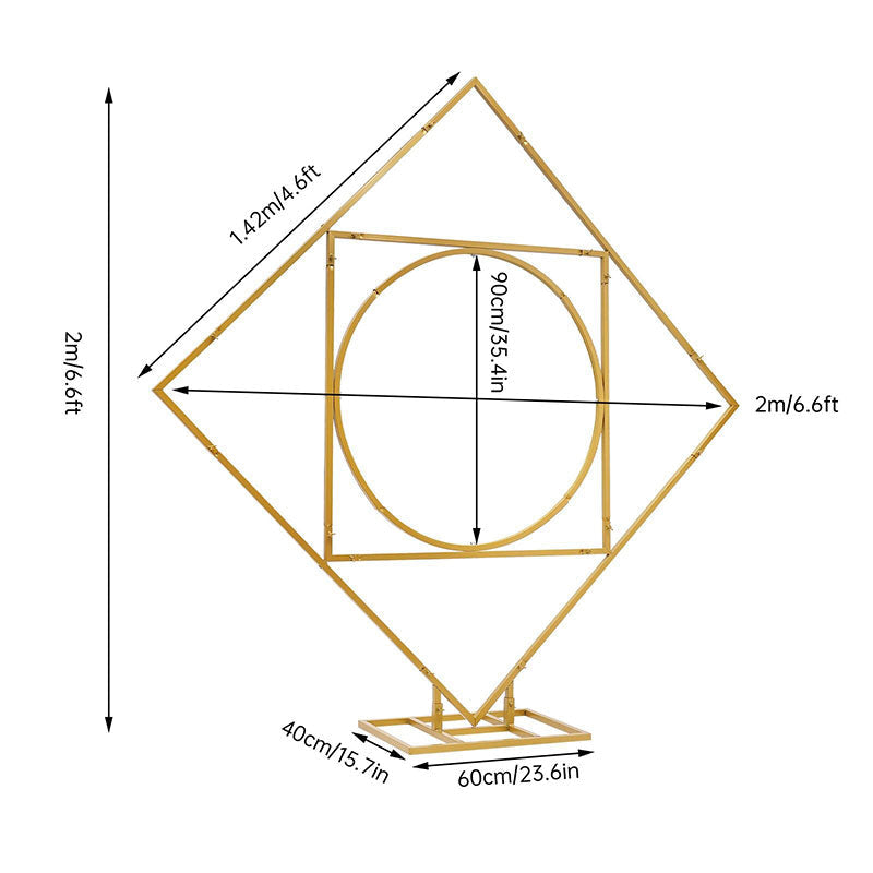 Lofaris 6.5Ft Rhombus And Circle Flower Frame For Wedding