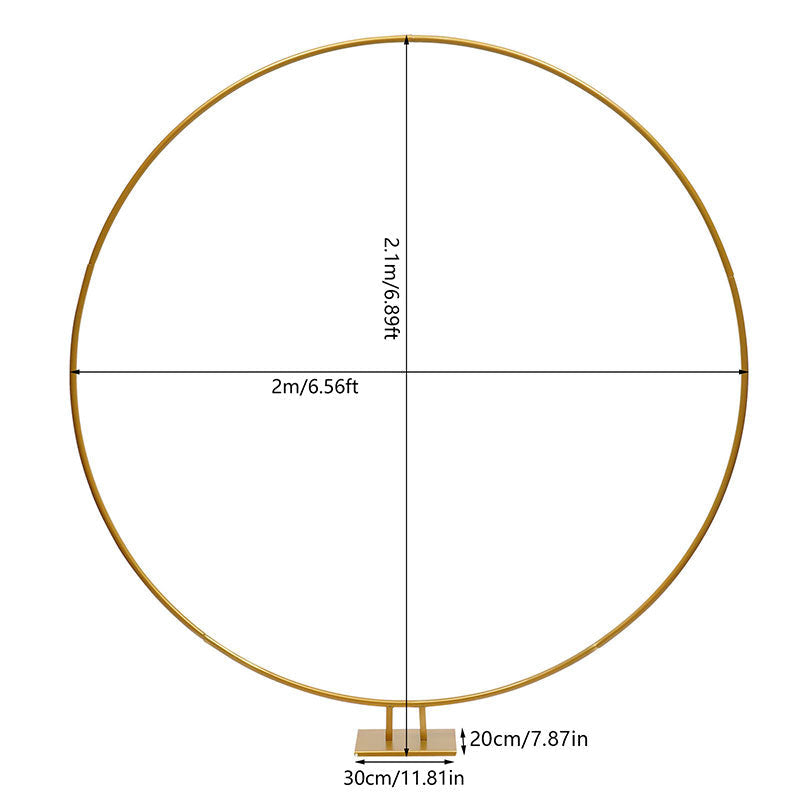 Lofaris 6.6Ft Gold Geometric Round Frame Stand For Wedding