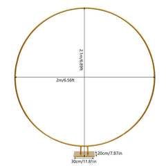 Lofaris 6.6Ft Gold Geometric Round Frame Stand For Wedding