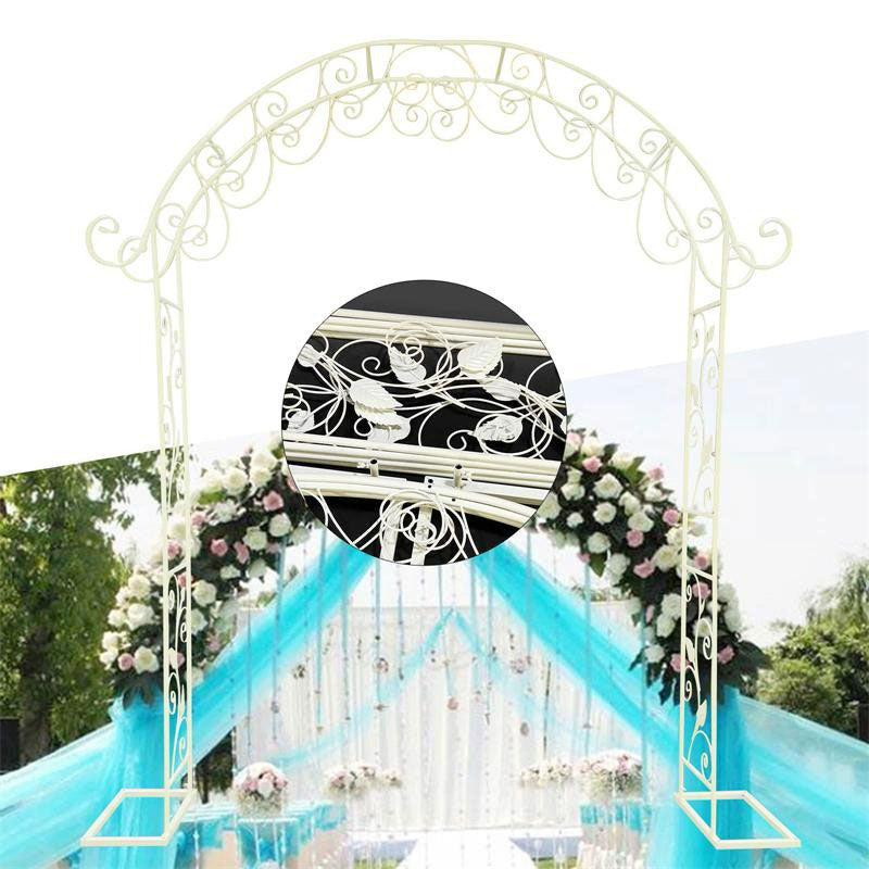 Lofaris 6.6X7.5FT Wedding Round Top Metal Floral Display Arch