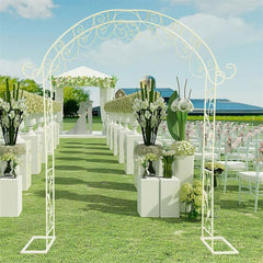 Lofaris 6.6X7.5FT Wedding Round Top Metal Floral Display Arch
