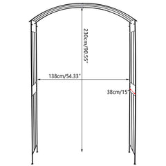 Lofaris 7.5X5FT Black Wedding Arch Metal Frame Flower Balloons Decor