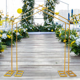 Lofaris 7X8.5FT Heavy Duty New Style Gold Wedding Arch Backdrop