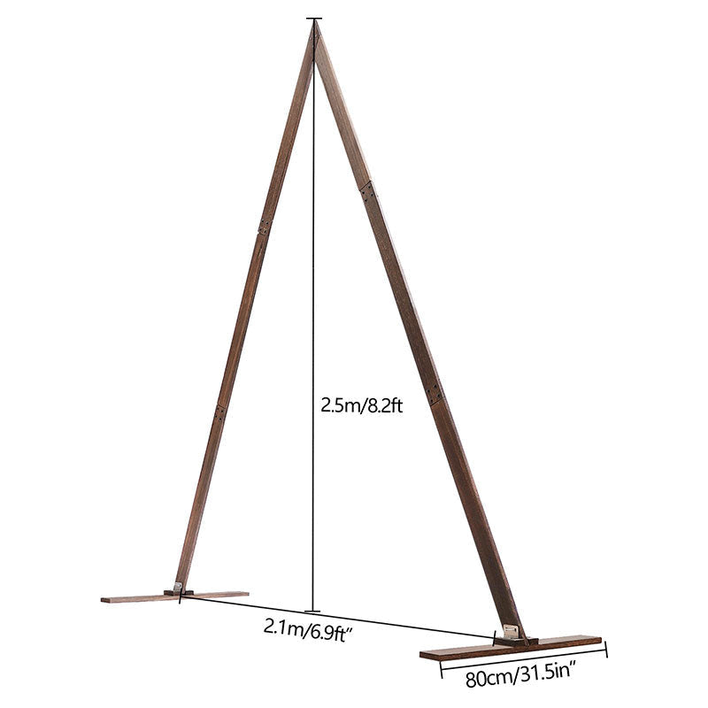 Lofaris 8.2Ft Deep Wooden Floral Triangle Wedding Arch Stand