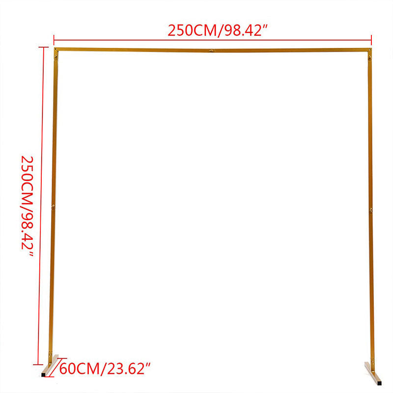 Lofaris 8.2X8.2FT Gold Metal Square Backdrop Stand Wedding Arch