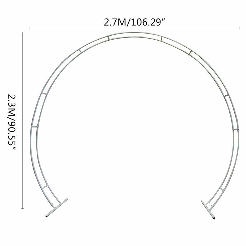 Lofaris 8.8X7.5FT White Metal Wreath Round Wedding Backdrop Arch
