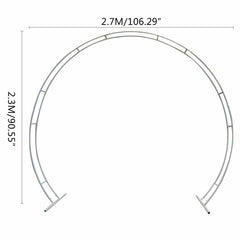Lofaris 8.8X7.5FT White Metal Wreath Round Wedding Backdrop Arch