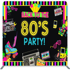 Lofaris 80S Theme Double-Sided Backdrop for Back To School