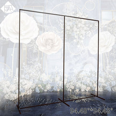 Lofaris 8X8Ft Black Crossbar Metal Wedding Arch Decorations