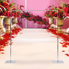 Lofaris 9.8X9.8FT Silver Metal Square Stand Wedding Arch