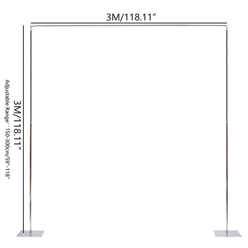 Lofaris 9.8X9.8FT Silver Metal Square Stand Wedding Arch