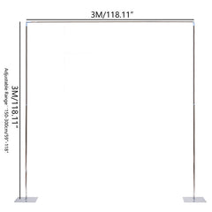 Lofaris 9.8X9.8FT Silver Metal Square Stand Wedding Arch