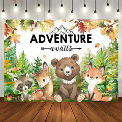 Lofaris Adventure Awaits Wild Animals Baby Shower Backdrop