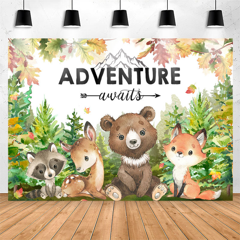 Lofaris Adventure Awaits Wild Animals Baby Shower Backdrop
