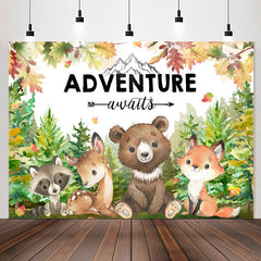 Lofaris Adventure Awaits Wild Animals Baby Shower Backdrop