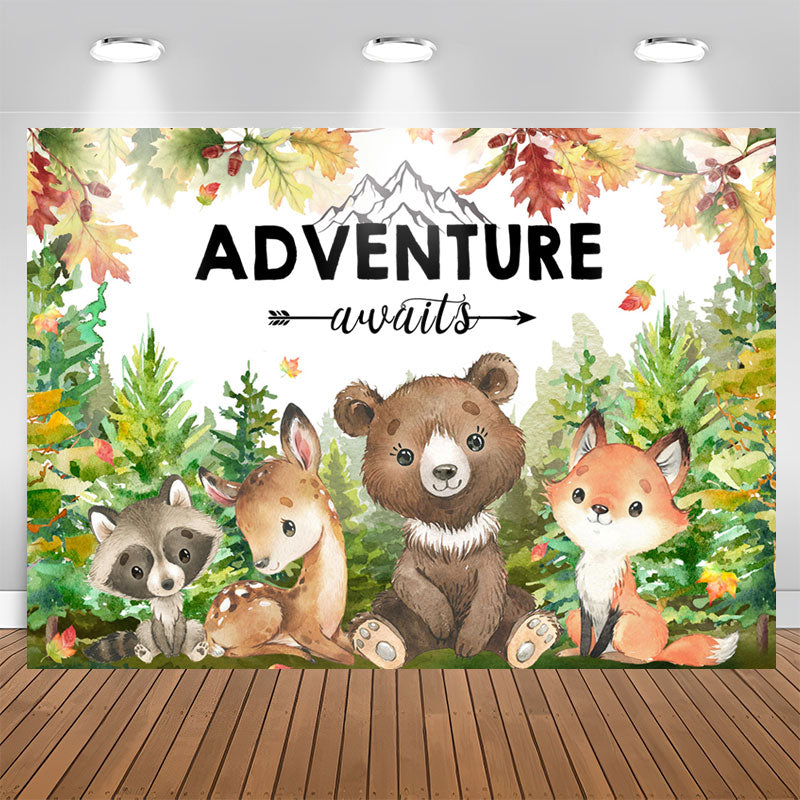 Lofaris Adventure Awaits Wild Animals Baby Shower Backdrop