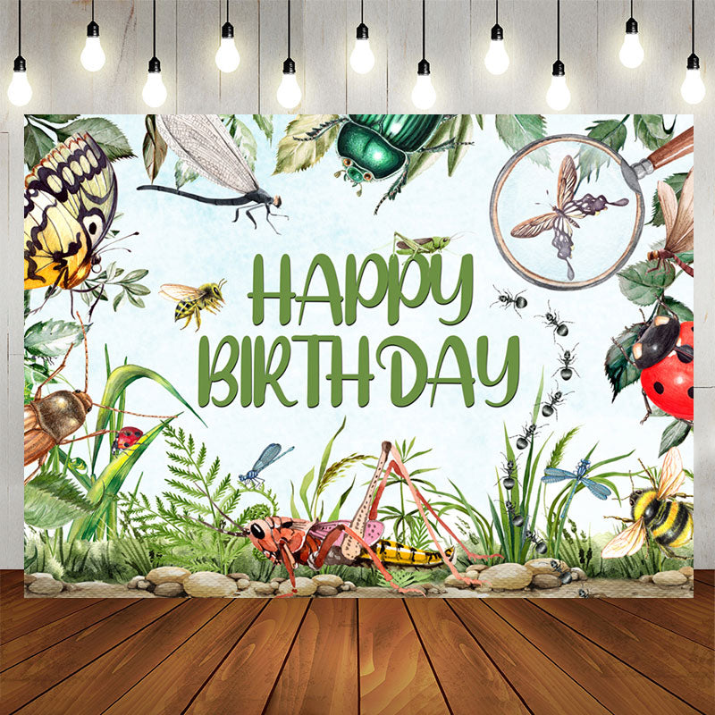 Lofaris Magnifier Insect Entomology Happy Birthday Backdrop