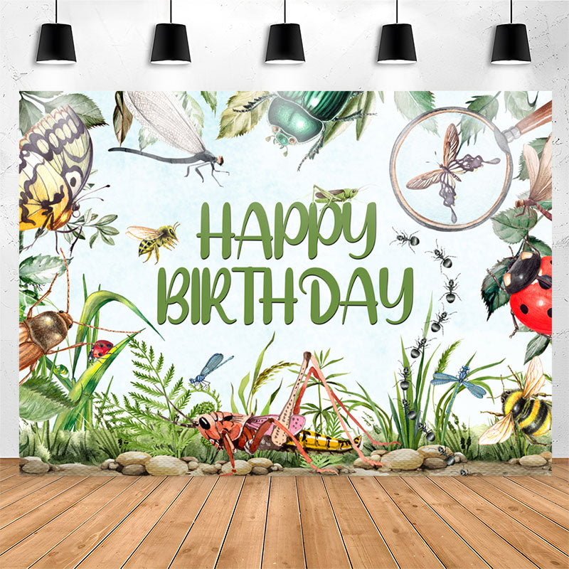 Lofaris Magnifier Insect Entomology Happy Birthday Backdrop