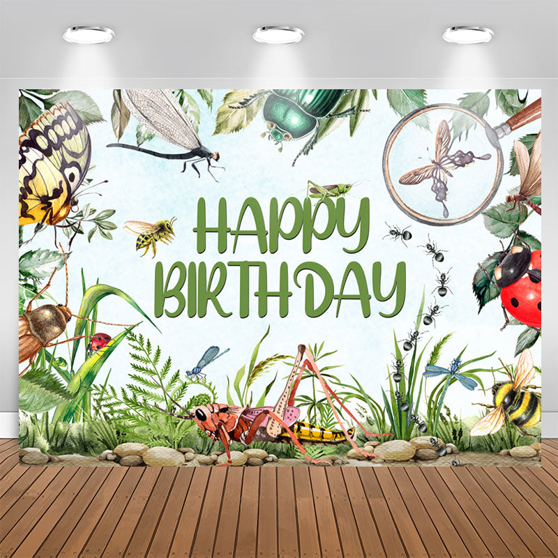Lofaris Magnifier Insect Entomology Happy Birthday Backdrop