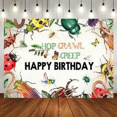 Lofaris Insects Hop Crawl Creep Happy Birthday Backdrop