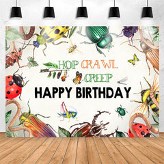 Lofaris Insects Hop Crawl Creep Happy Birthday Backdrop