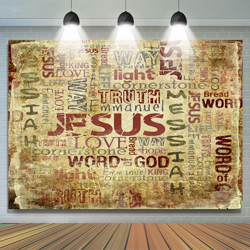 Lofaris Grunge Paper Jesus Christ Photo Christmas Backdrop