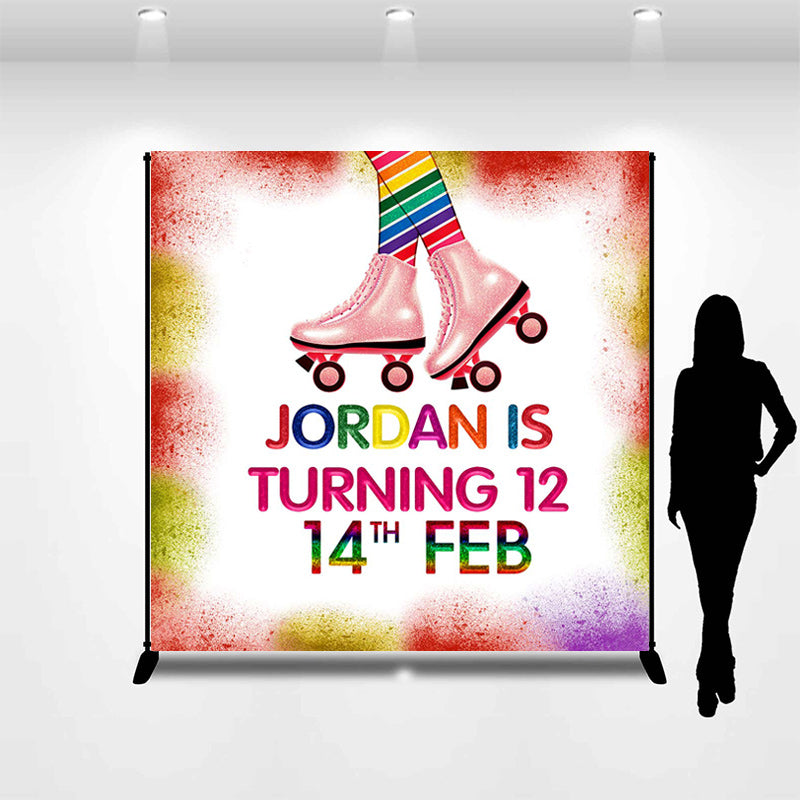 Lofaris Skates Shining Powders Custom 12th Birthday Backdrop