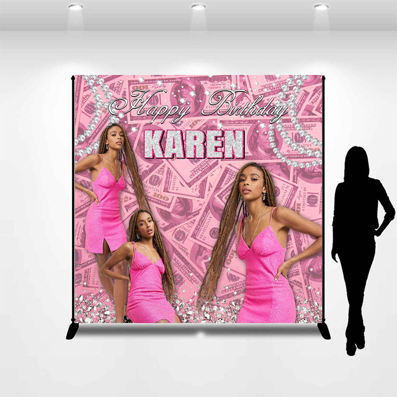 Lofaris Dollars Bokeh Diamond Custom Photo Birthday Backdrop