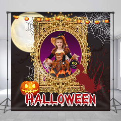 Lofaris Personalized Gold Photo Frame Halloween Night Backdrop