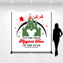 Lofaris Customized Name Castle Mouse Christmas Backdrop