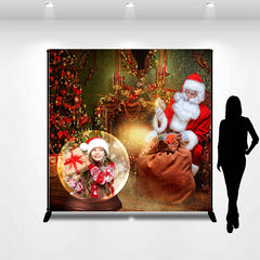 Lofaris Custom Photo Crystal Ball Santa Christmas Backdrop