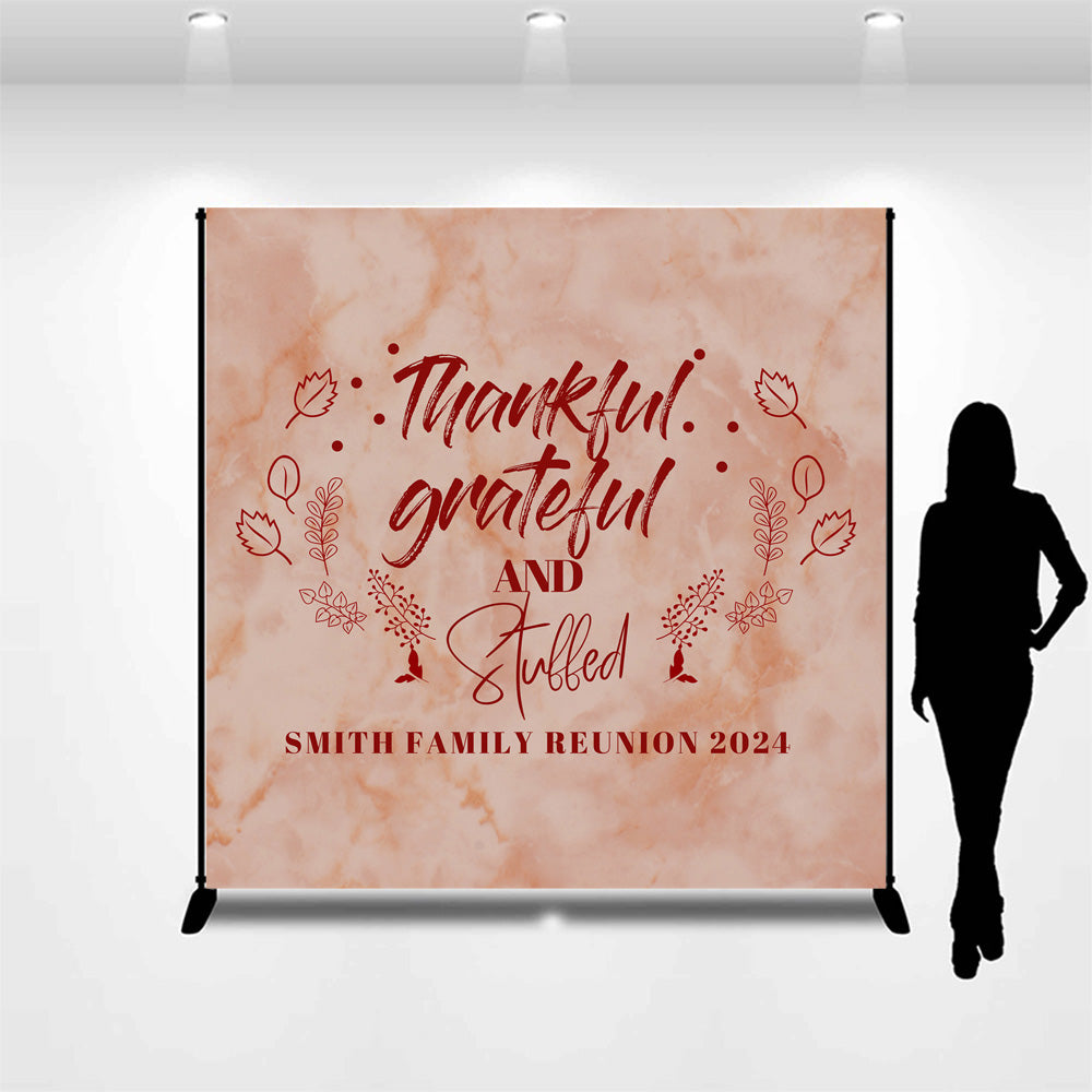 Lofaris Custom Name Marble Texture Thanksgiving Backdrop