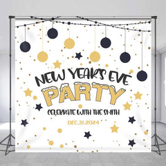 Lofaris Customized Name Kids Party White New Year Backdrop