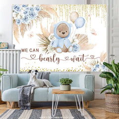 Lofaris Floral We Can Bearly Wait Teddy Baby Shower Backdrop