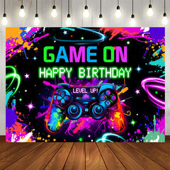 Lofaris Graffiti Game On Level Up Happy Birthday Backdrop