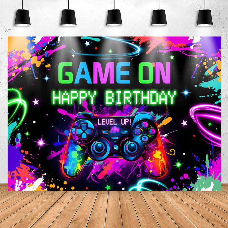 Lofaris Graffiti Game On Level Up Happy Birthday Backdrop