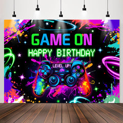 Lofaris Graffiti Game On Level Up Happy Birthday Backdrop