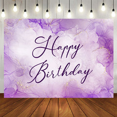Lofaris Lavender Gold Watercolor Happy Birthday Backdrop