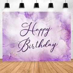 Lofaris Lavender Gold Watercolor Happy Birthday Backdrop