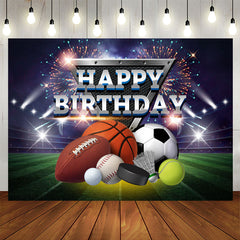 Lofaris Sparkle Arena Sports Happy Birthday Backdrop For Boy