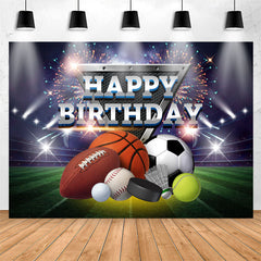 Lofaris Sparkle Arena Sports Happy Birthday Backdrop For Boy