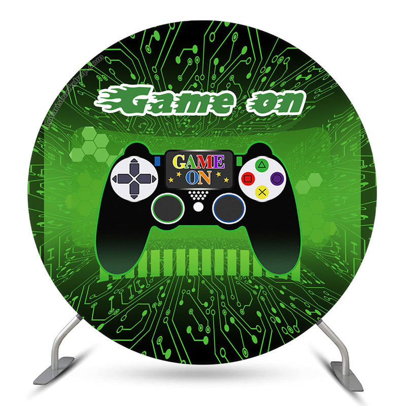 Lofaris Handle Green Circle Happy Birthday Backdrop For Party