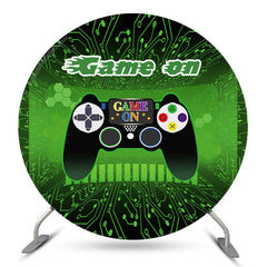 Lofaris Handle Green Circle Happy Birthday Backdrop For Party