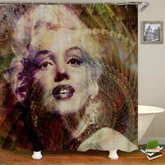 Lofaris Retro Abstract Line Model Lady Bathtub Shower Curtain