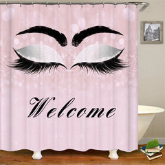 Lofaris Welcome Light Pink Sparkling Bokeh Shower Curtain