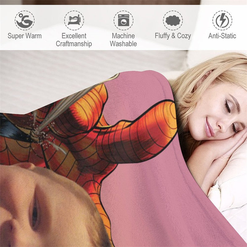 Lofaris Personalized Climbing Spider Hero Red Boy Blanket